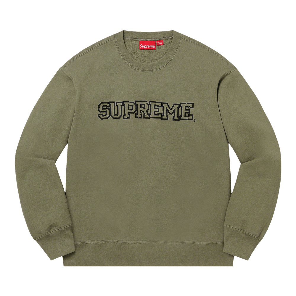 Buy Supreme Shattered Logo Crewneck 'Light Olive' - FW21SW44 LIGHT OLIVE |  GOAT