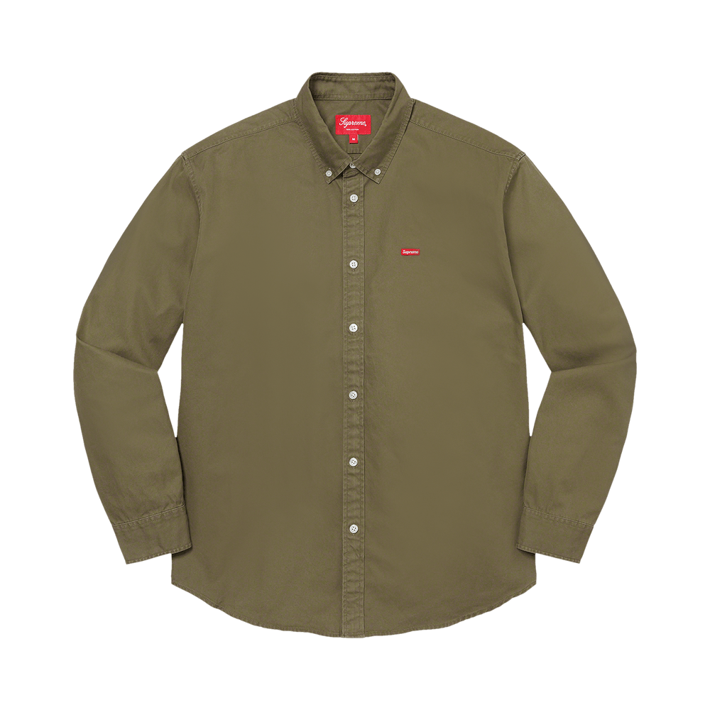 Buy Supreme Small Box Twill Shirt 'Olive' - FW21S30 OLIVE | GOAT