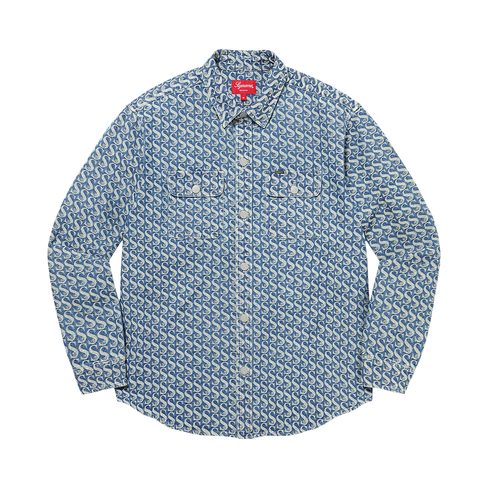 Buy Supreme Monogram Denim Shirt 'Blue' - FW21S31 BLUE | GOAT