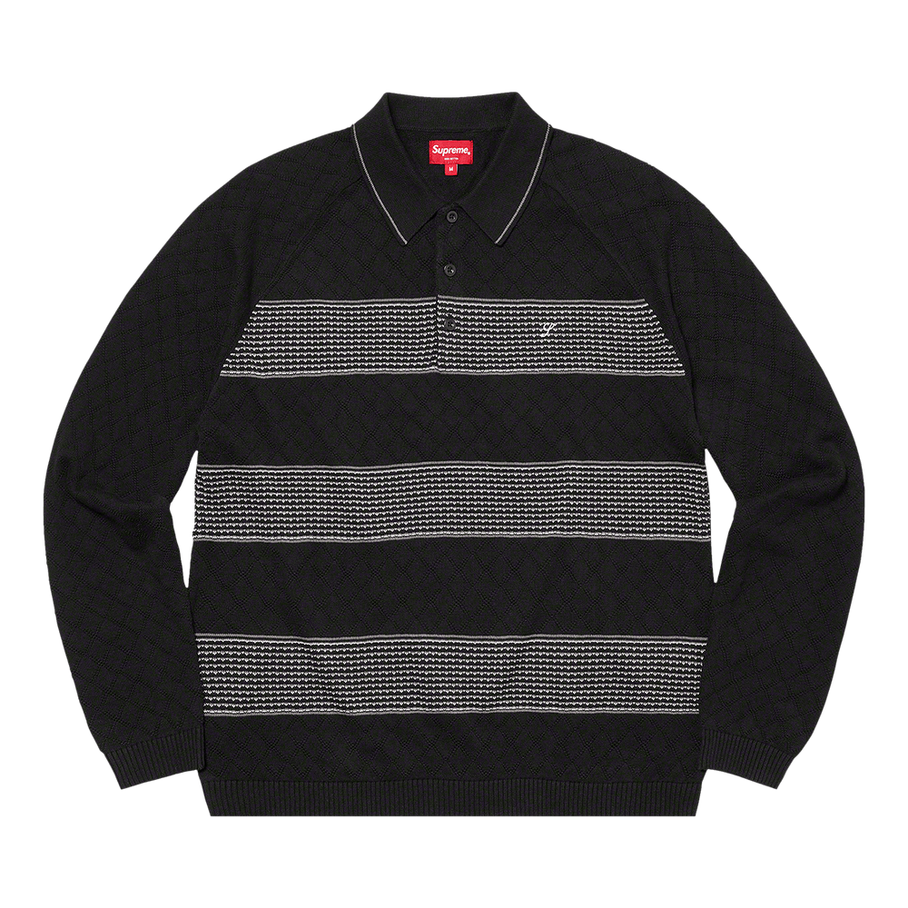 【新品未使用品】Supreme knit polo ブラック　s Buy Supreme Knit Stripe Long-Sleeve Polo 'Black' - FW21KN74 BLACK