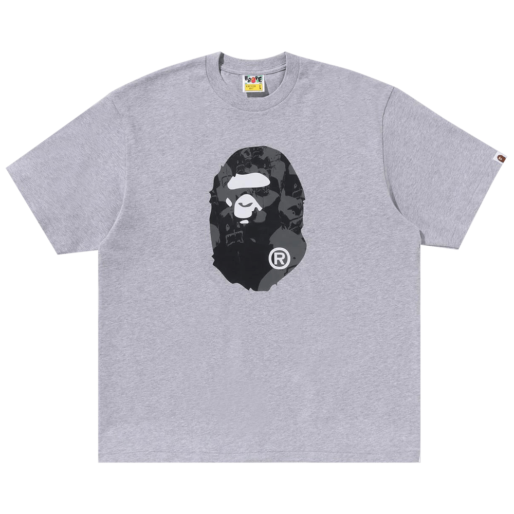 Buy BAPE Shark Seijin Ape Head Relaxed Fit Tee 'Grey' - 1K80 110