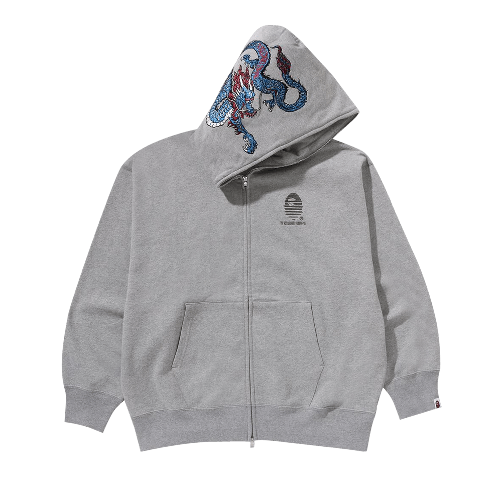 Buy BAPE Tiger And Dragon Relaxed Fit Full Zip Hoodie Grey 1K70 115 002 GREY GOAT