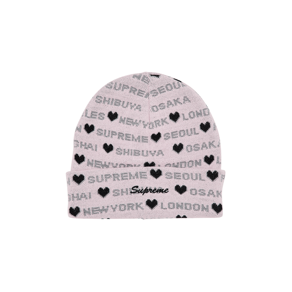 supreme hearts beanie light pink 新品未使用