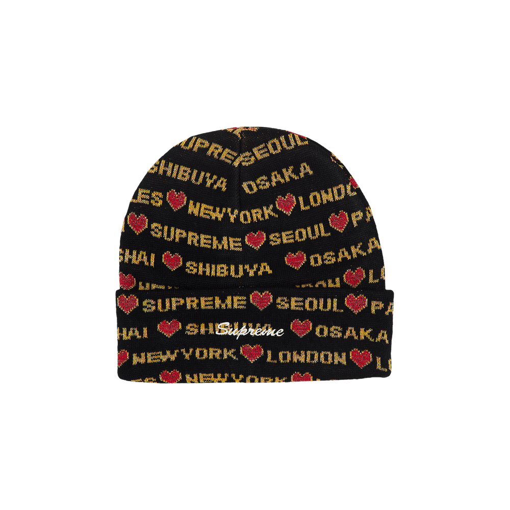Buy Supreme Hearts Beanie 'Black' - FW24BN48 BLACK | GOAT