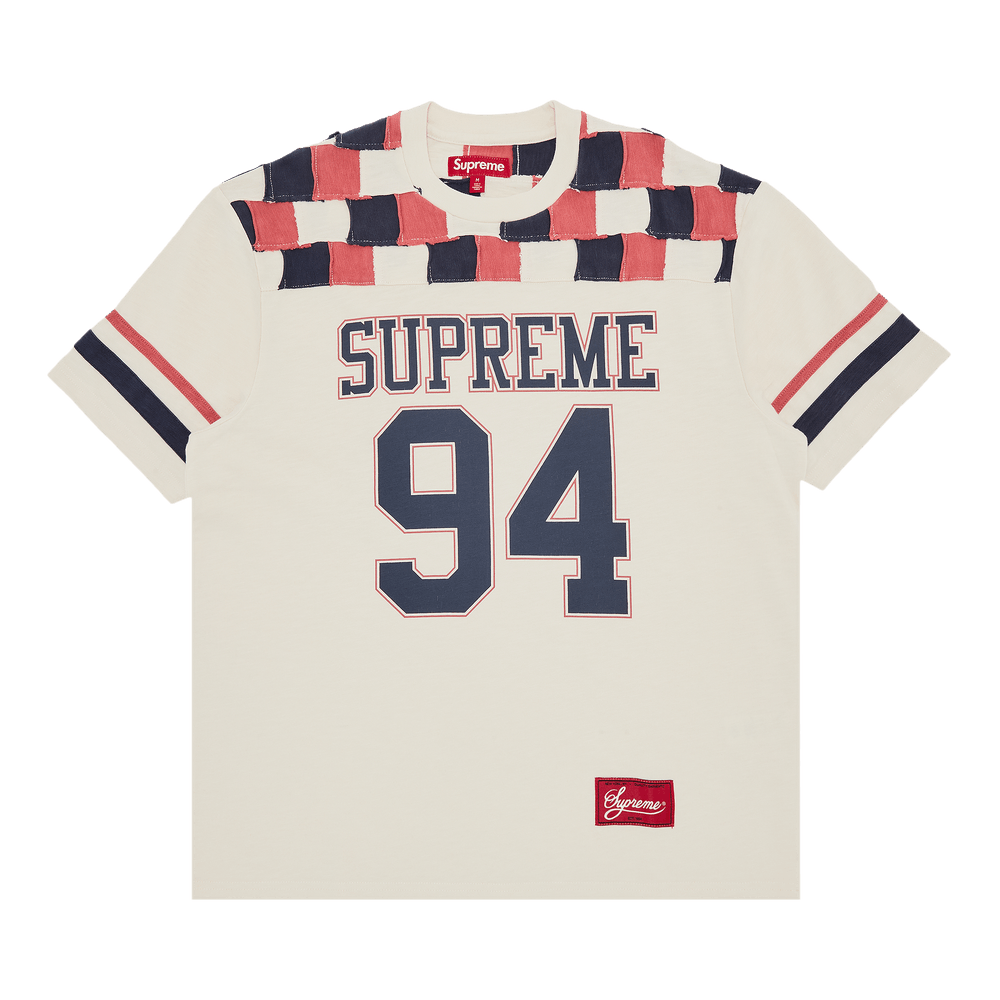 Size xl Supreme Patchwork Yoke Football Top 'Stone'