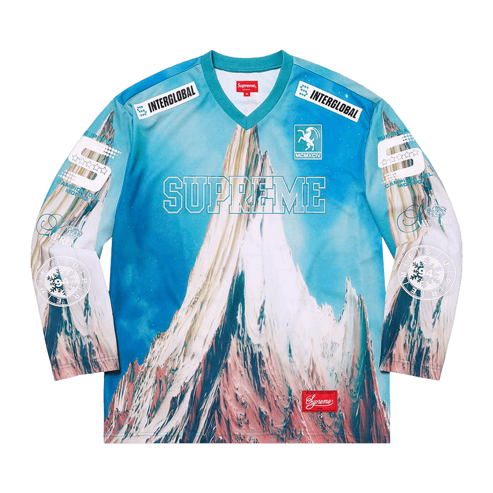 Buy Supreme Mountain Hockey Jersey 'Blue' - FW21KN38 BLUE | GOAT