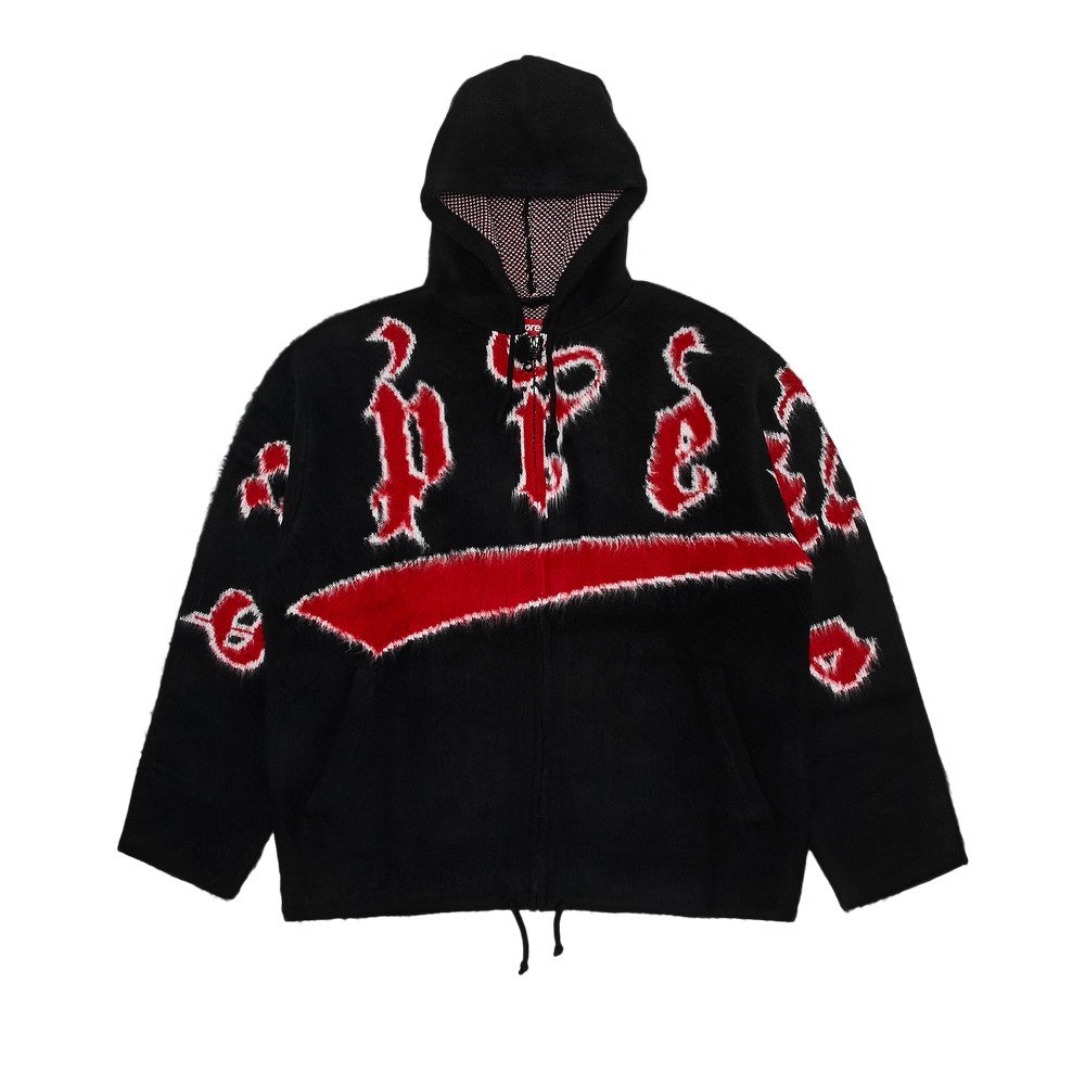 Buy Supreme Accent Brushed Zip Up Hooded Sweater 'Black' - FW24SK5 BLACK |  GOAT