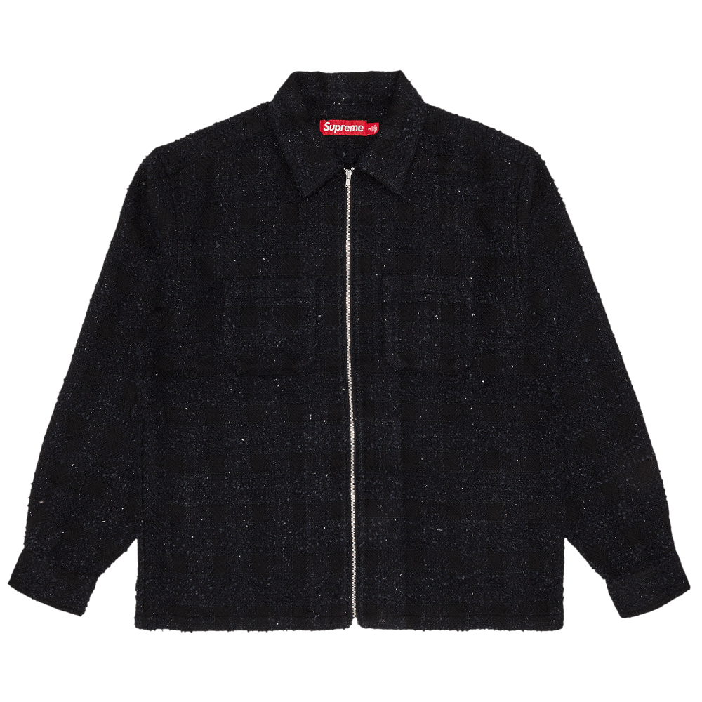 Size xxl Supreme Bouclé Zip Up Shirt 'Black'