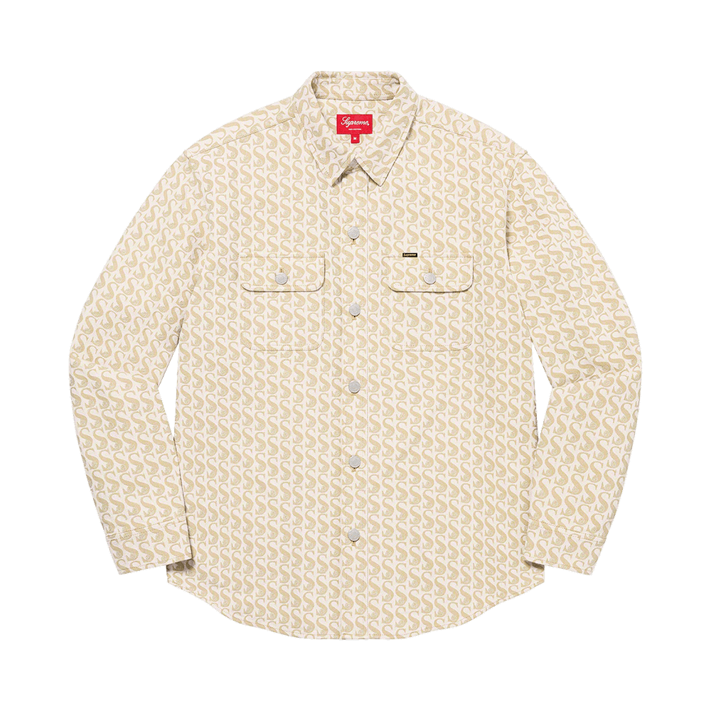 Buy Supreme Monogram Denim Shirt 'Tan' - FW21S31 TAN | GOAT