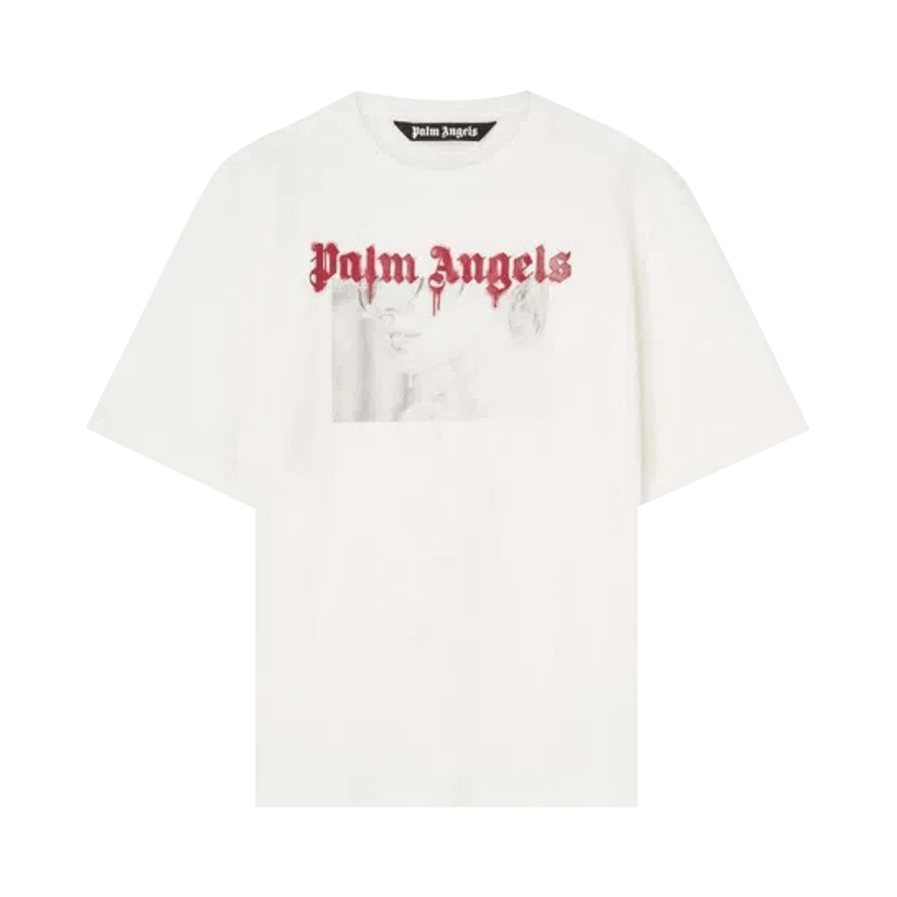 【PALM ANGELS】Palm Portrait OTH Buy Palm Angels Portrait Pencil Classic Tee 'Off White/Red