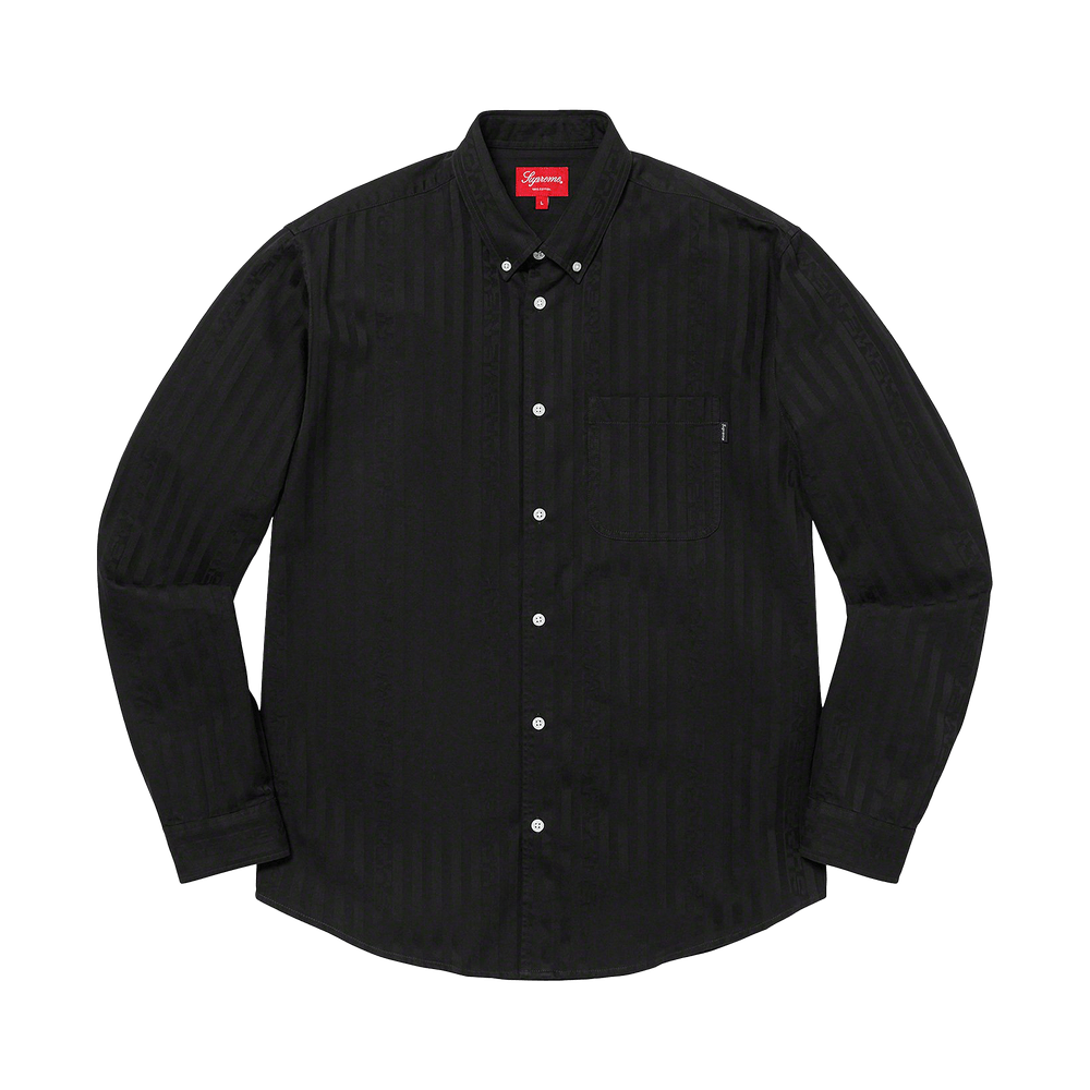 Buy Supreme Jacquard Stripe Twill Shirt 'Black' - FW20S19 BLACK | GOAT