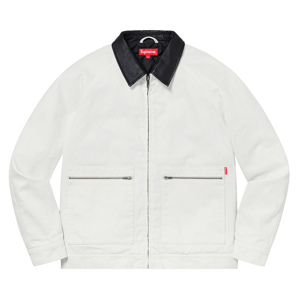 supreme Leather Collar Work Jacket ナチュラル Buy Supreme Leather Collar Work Jacket 'Natural' - FW20J74 NATURAL
