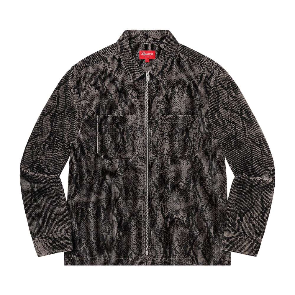 トップス 20AW Snakeskin Corduroy Zip Up Shirt Buy Supreme Snakeskin Corduroy Zip Up Shirt 'Black' - FW20S6 BLACK