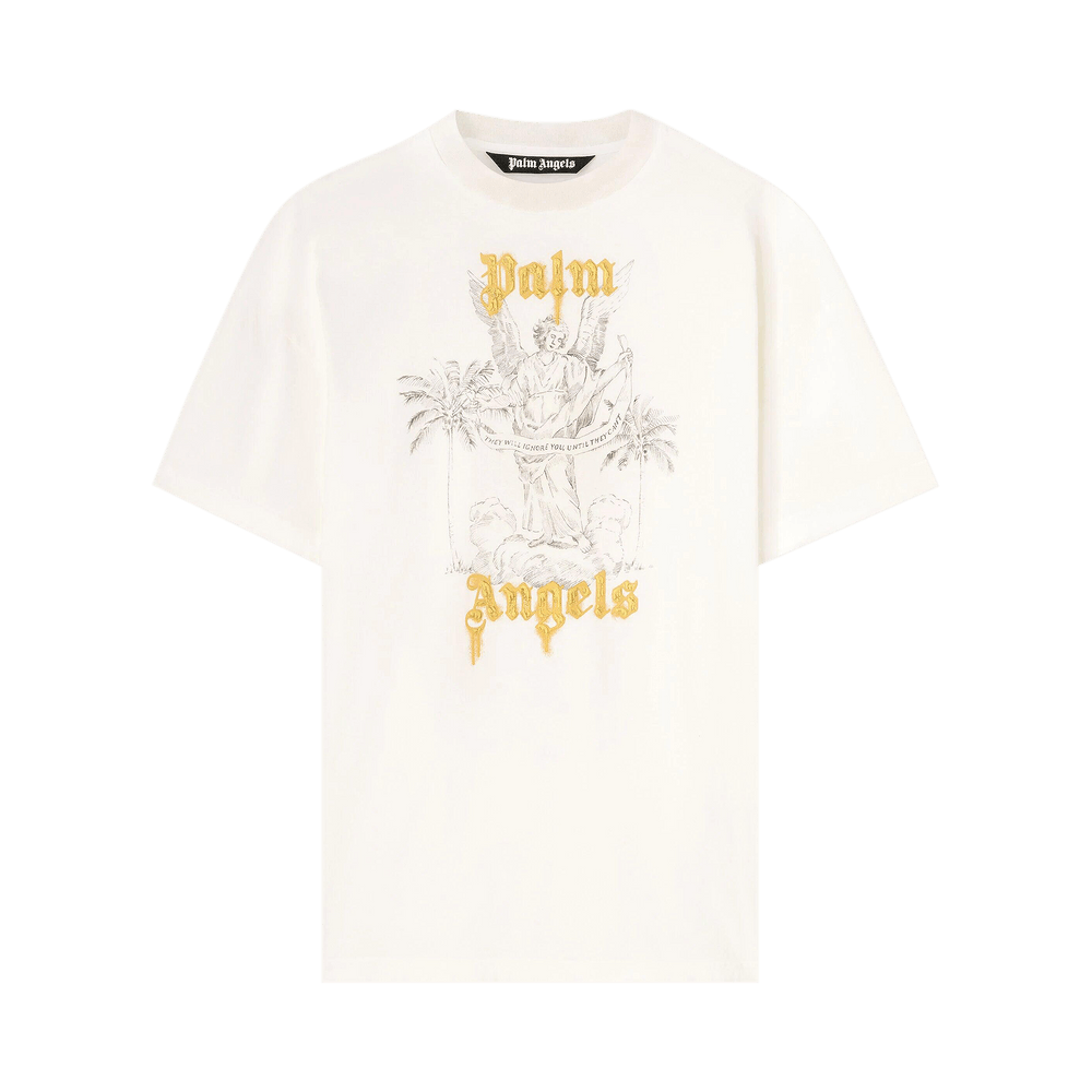 Buy Palm Angels Angel Pencil Tee 'White/Light Orange