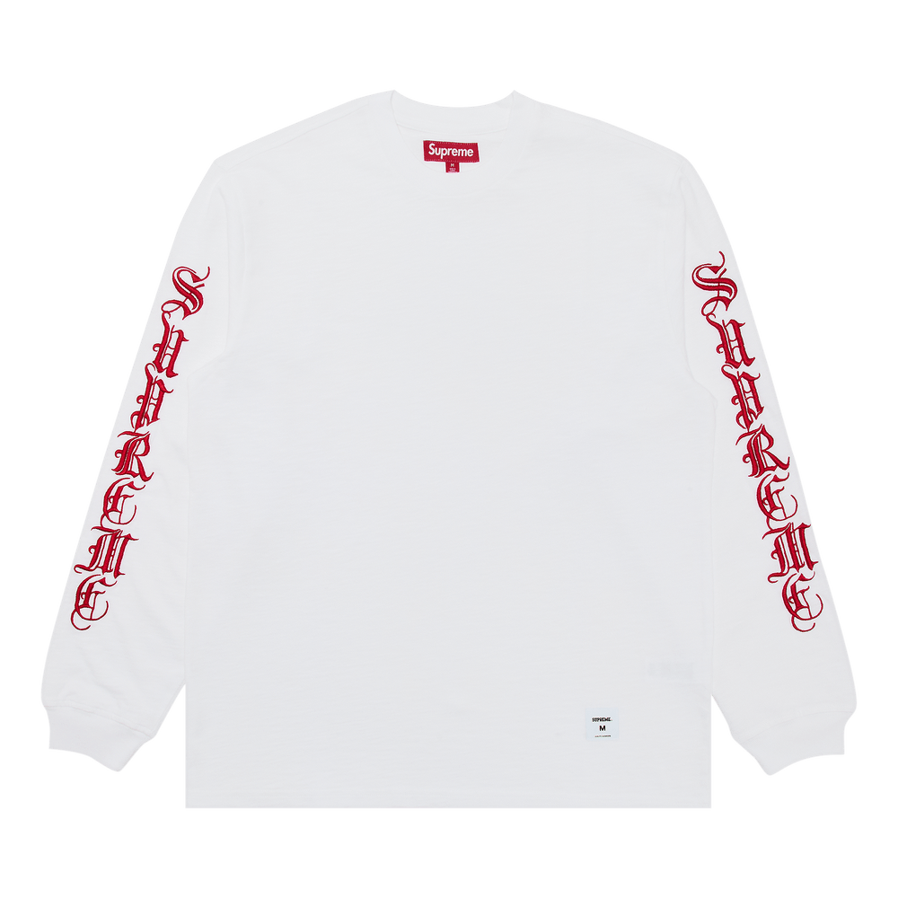 Buy Supreme Old English Long-Sleeve Top 'White' - FW24KN32 WHITE | GOAT