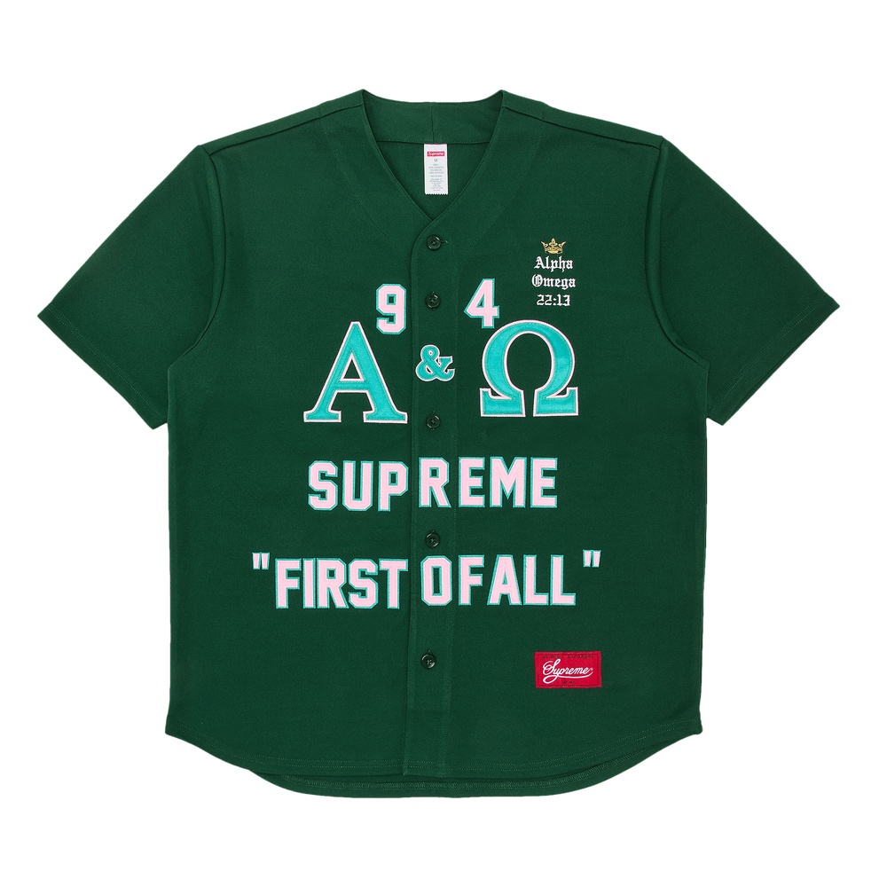 ウェア Supreme Alpha OmegaBaseballJersey \