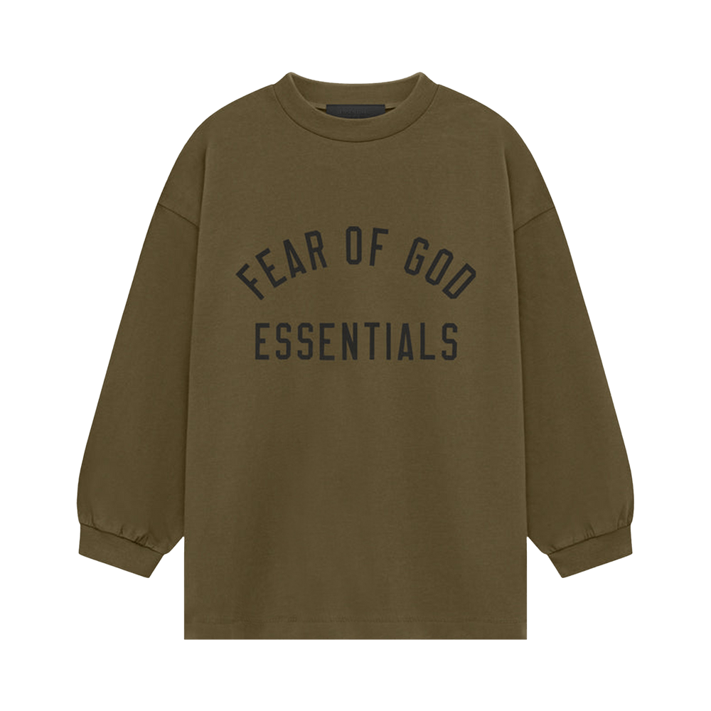 Buy Fear of God Essentials Kids Jersey Long-Sleeve Tee 'Olive