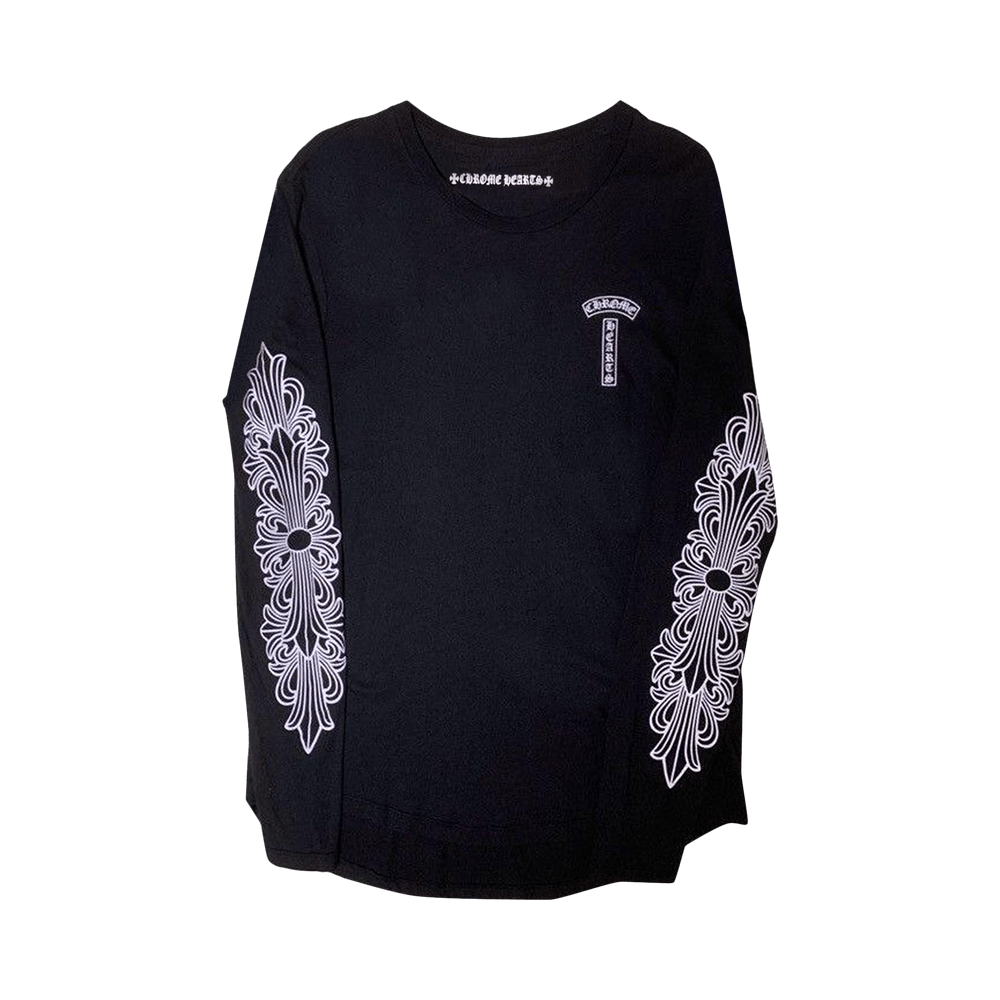 Buy Chrome Hearts Floral T-Bar Long-Sleeve 'Black' - 017 011955 | GOAT