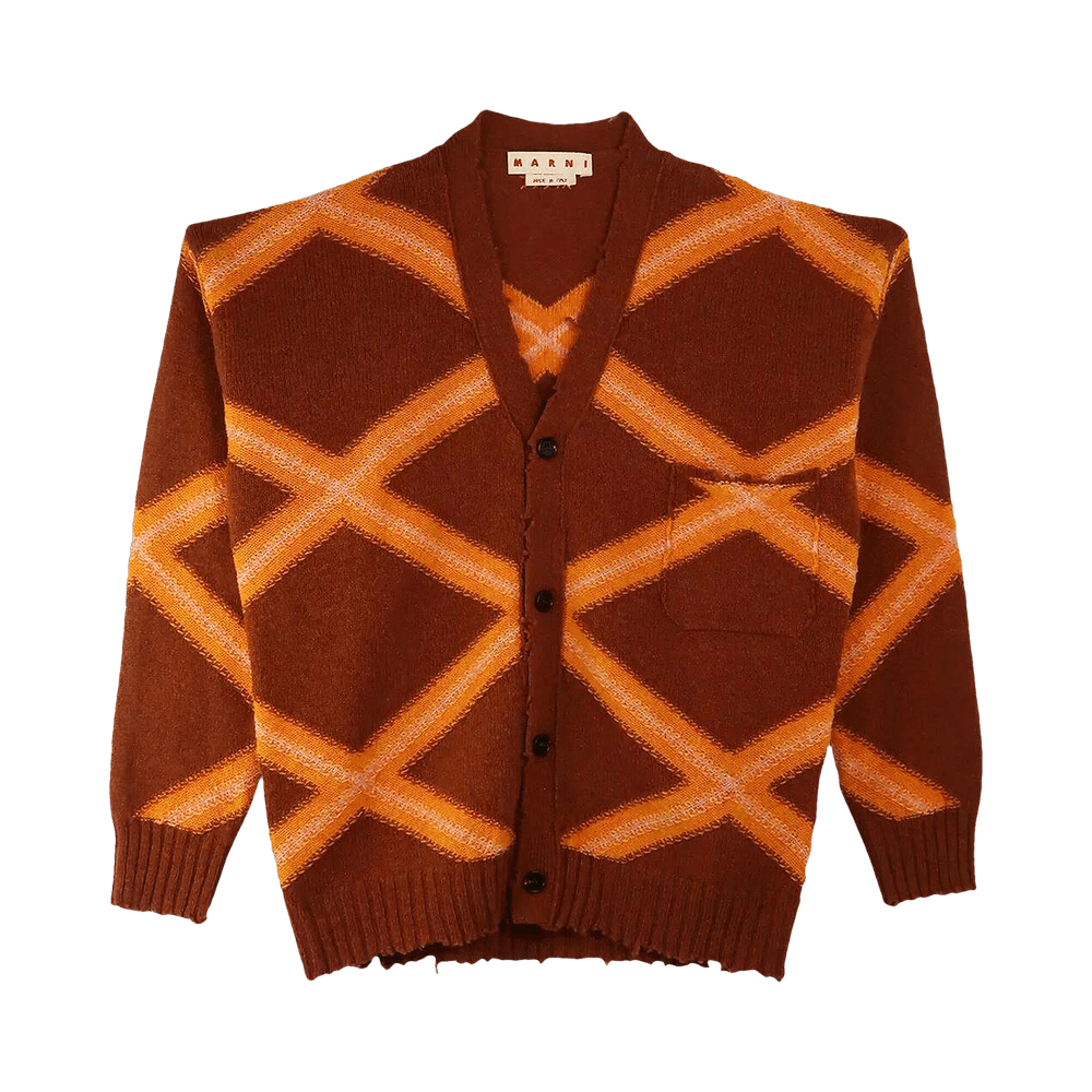 Buy Marni Intarsia Argyle Cardigan 'Nougat' - CDMG0134Q0 UFH946