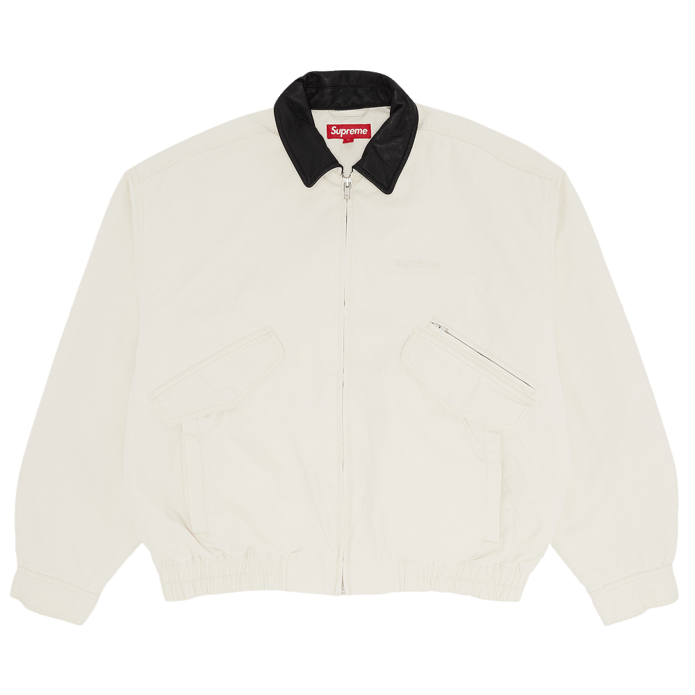 Buy Supreme Leather Collar Utility Jacket 'Stone' - FW24J74
