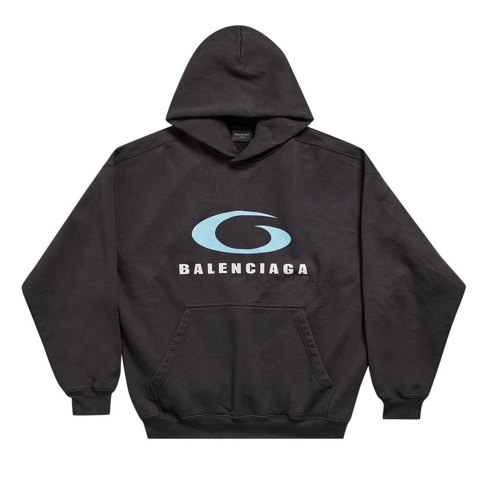 【Balenciaga】MEDIUM FIT HODIE◆767877TSVO3 Men's Nano Bb Hoodie Medium Fit in Black Faded | Balenciaga US
