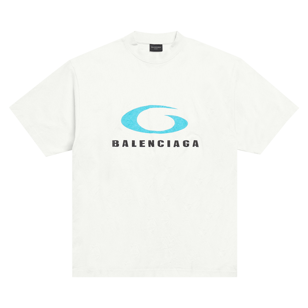 Buy Balenciaga Medium Fit T-Shirt 'Dirty White/Blue' - 764235