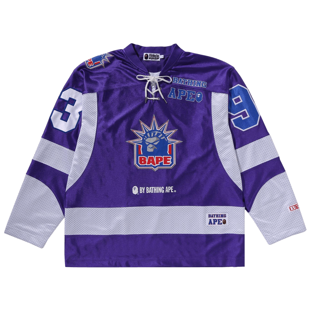Buy BAPE Multi Logo Relaxed Fit Long-Sleeve Ice Hockey Jersey