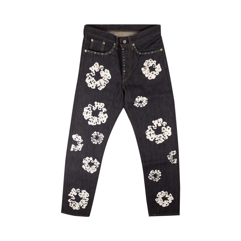 Buy Denim Tears Rhinestone Wreath Jeans 'Indigo' - 400 902