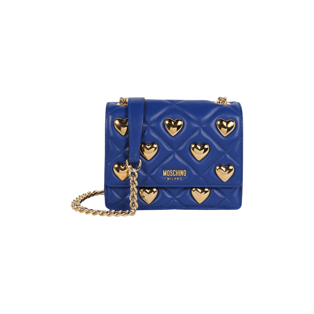 Moschino テニムスカト 01058236 J1295 Buy Moschino Heart Studs Quilted Crossbody Bag 'Blue' - 7506