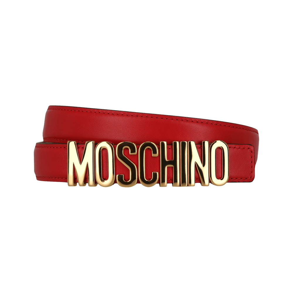 Buy Moschino Calf Leather Logo Belt 'Red' - 8033 8008 0112