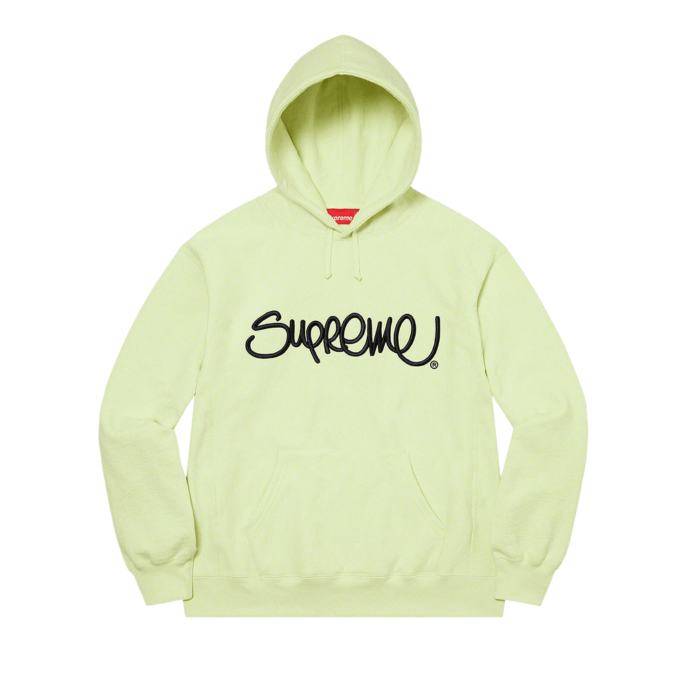 Buy Supreme Raised Handstyle Hooded Sweatshirt 'Pale Green