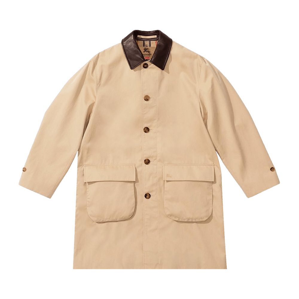 Buy Supreme x Burberry Leather Collar Trench 'Beige' - SS22J35
