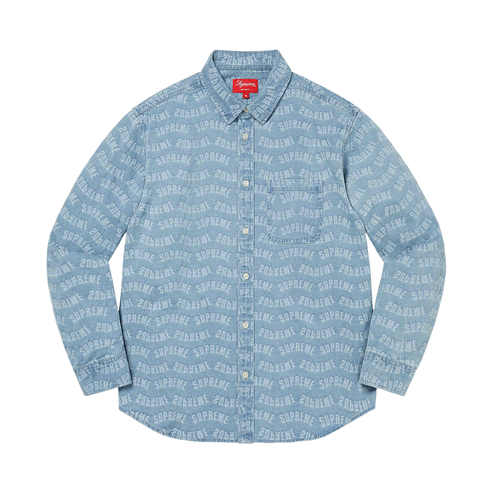 トップス Supreme Arc Jacquard Denim Shirt Blue Buy Supreme Arc Jacquard Denim Shirt 'Blue' - SS22S29 BLUE | GOAT