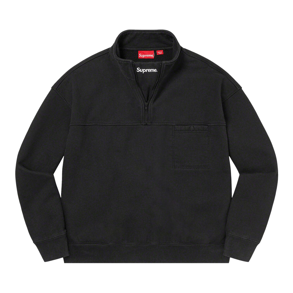 Buy Supreme Washed Half Zip Pullover 'Black' - FW22SW64