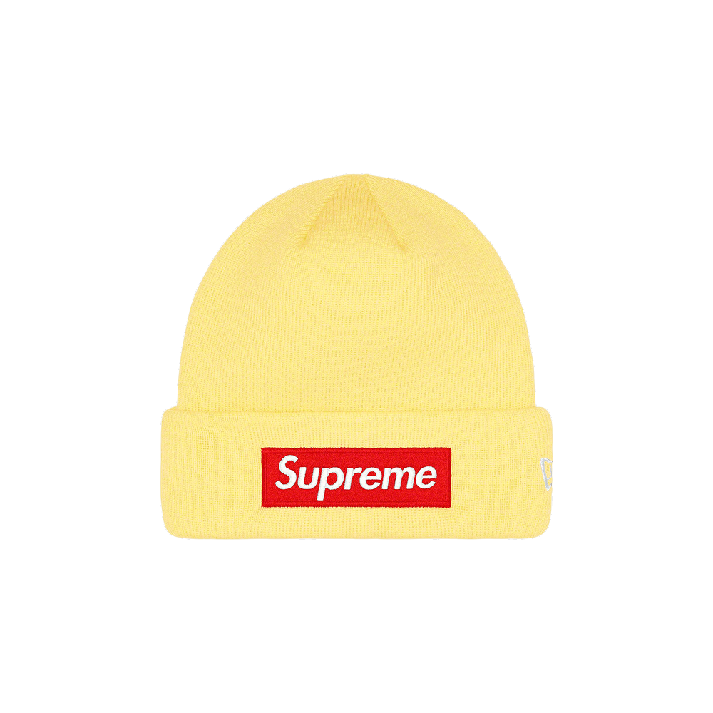 Supreme x New Era Box Logo Beanie 'Pale Yellow'