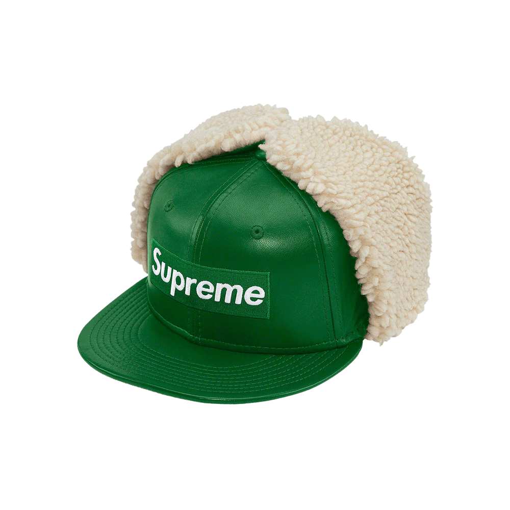 Buy Supreme Leather Earflap Box Logo New Era 'Green
