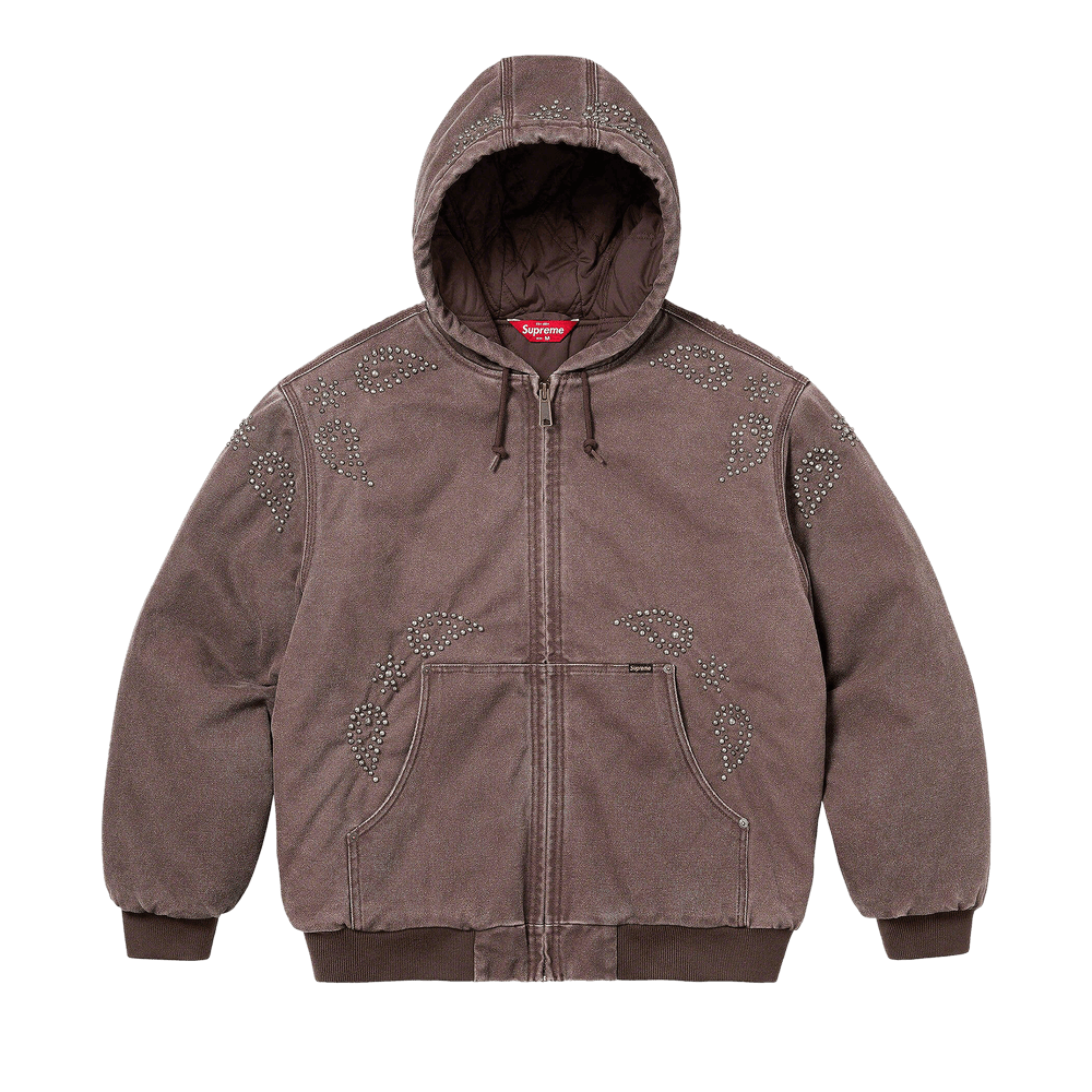 Buy Supreme Paisley Studded Work Jacket 'Brown' - FW23J106 Buy Supreme Paisley Studded Work Jacket 'Brown' - FW23J106