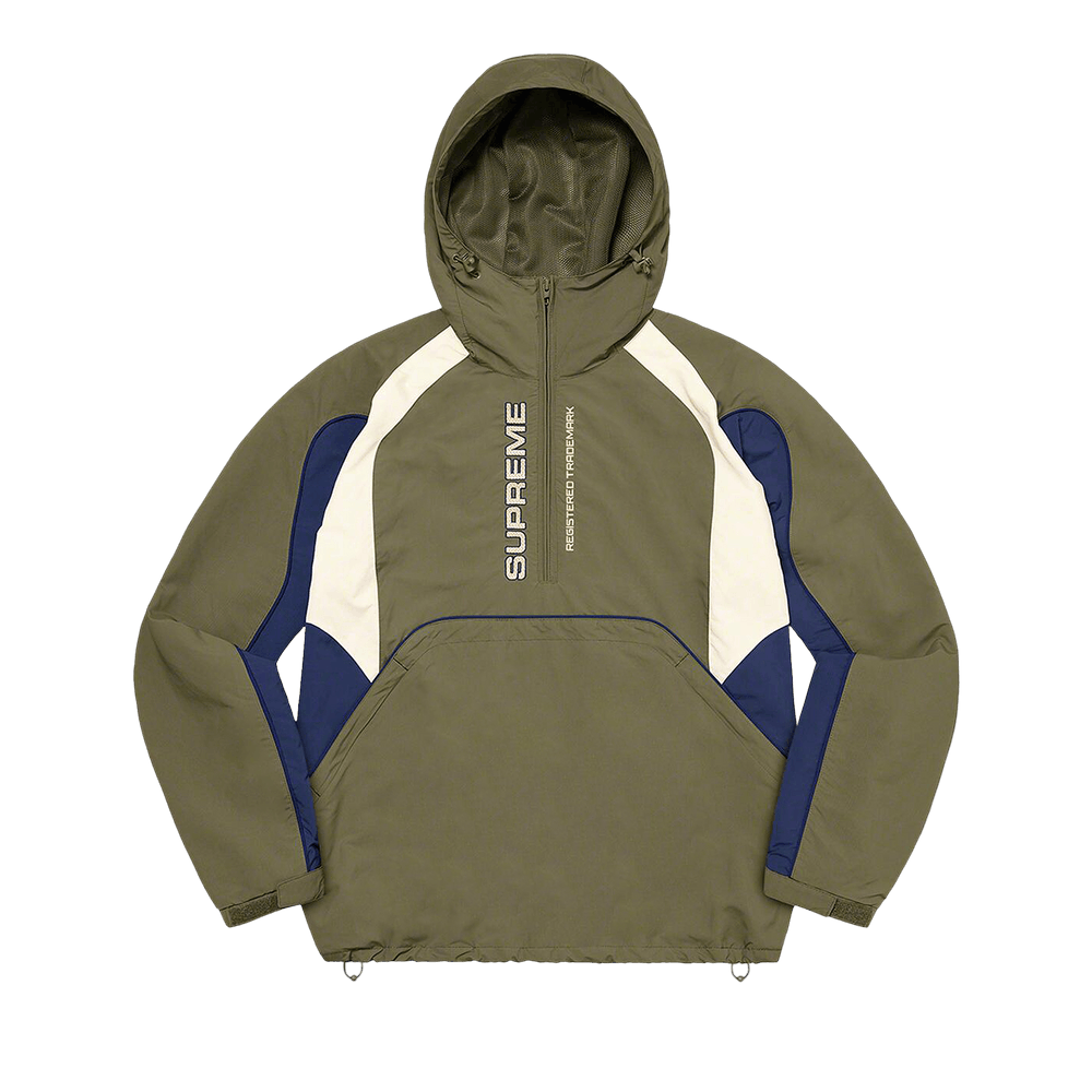Buy Supreme Paneled Half Zip Pullover 'Olive' - FW22J98 OLIVE | GOAT