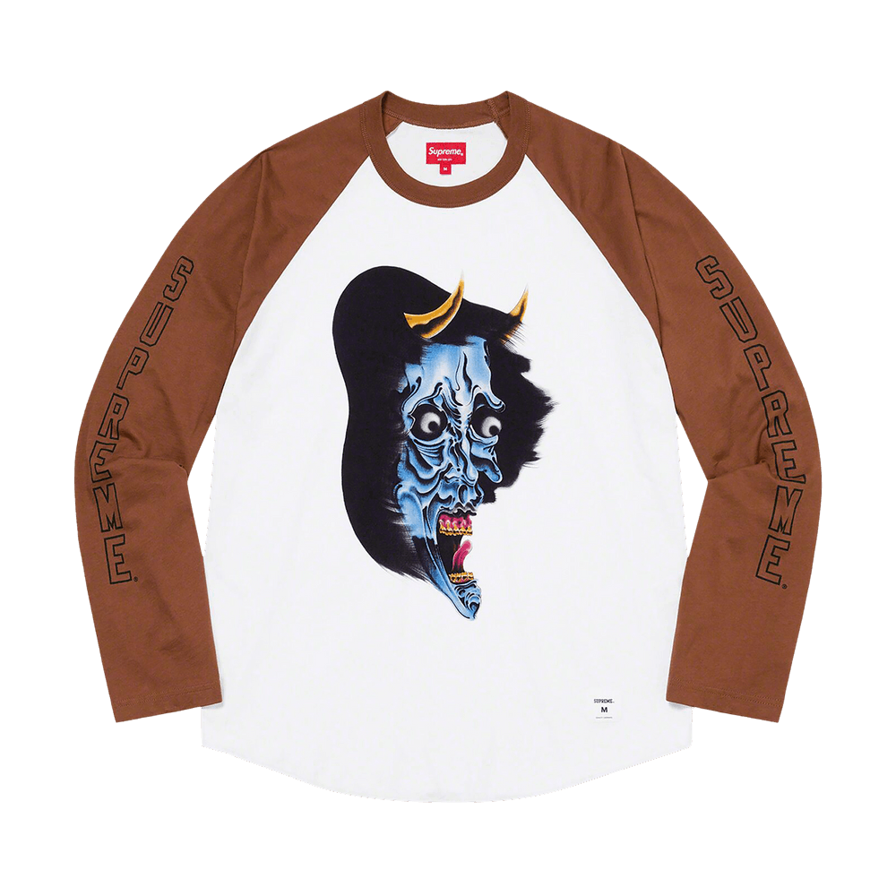 【1993studio】22FW★ 1993 Raglan Long Sleeve Buy Supreme Demon Raglan Long-Sleeve Top 'White' - FW22KN73