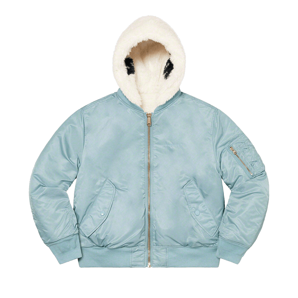Buy Supreme Faux Fur Reversible MA-1 'Light Blue' - FW22J80