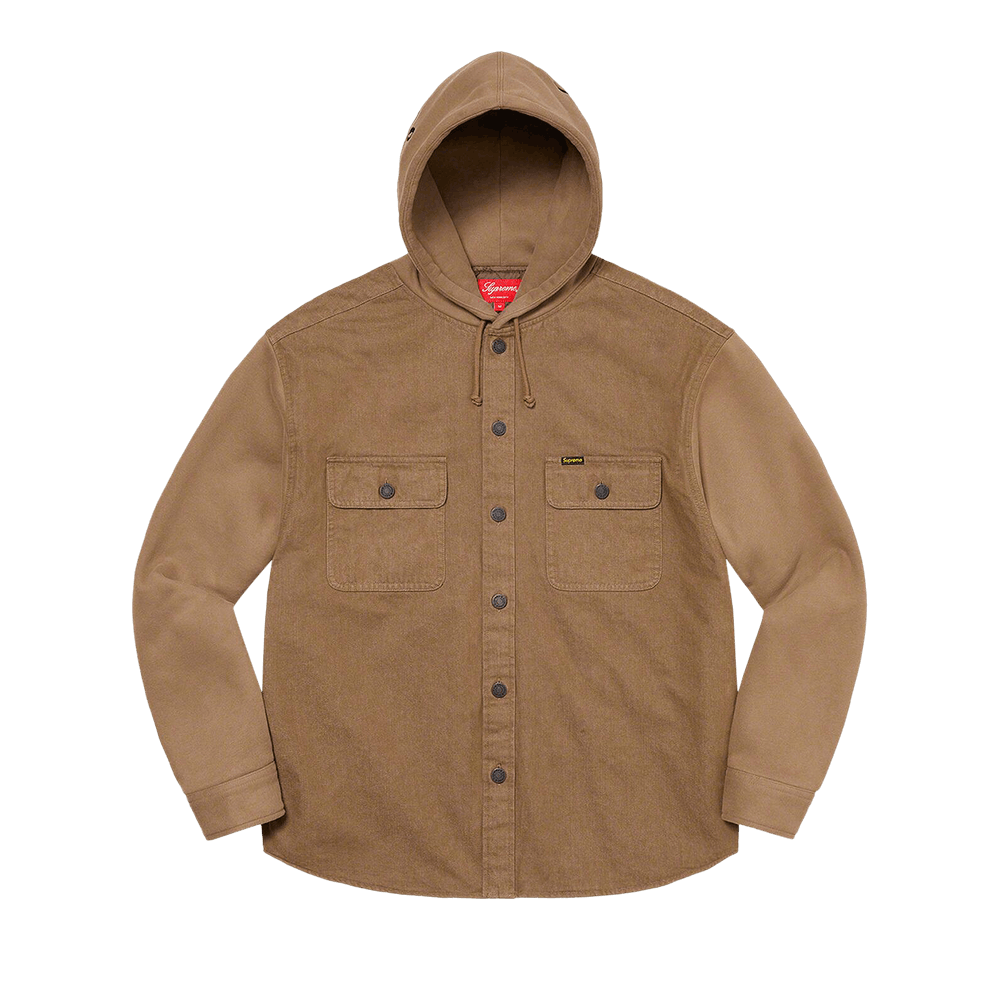 Buy Supreme Fleece Hooded Denim Shirt 'Brown' - FW22S14 BROWN | GOAT