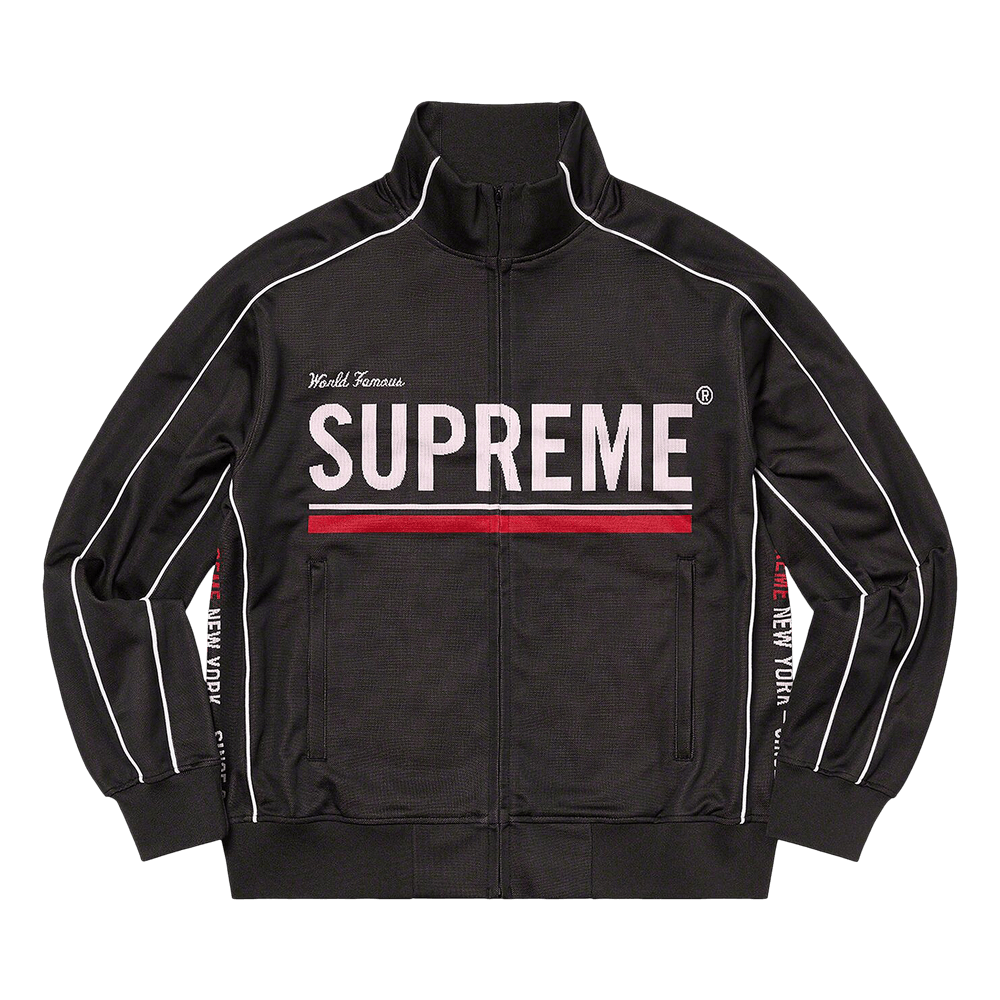 ジャケット・アウター supreme worldfamous jacquard trackjacket Supreme World Famous Jacquard Track Jacket Black Price in India