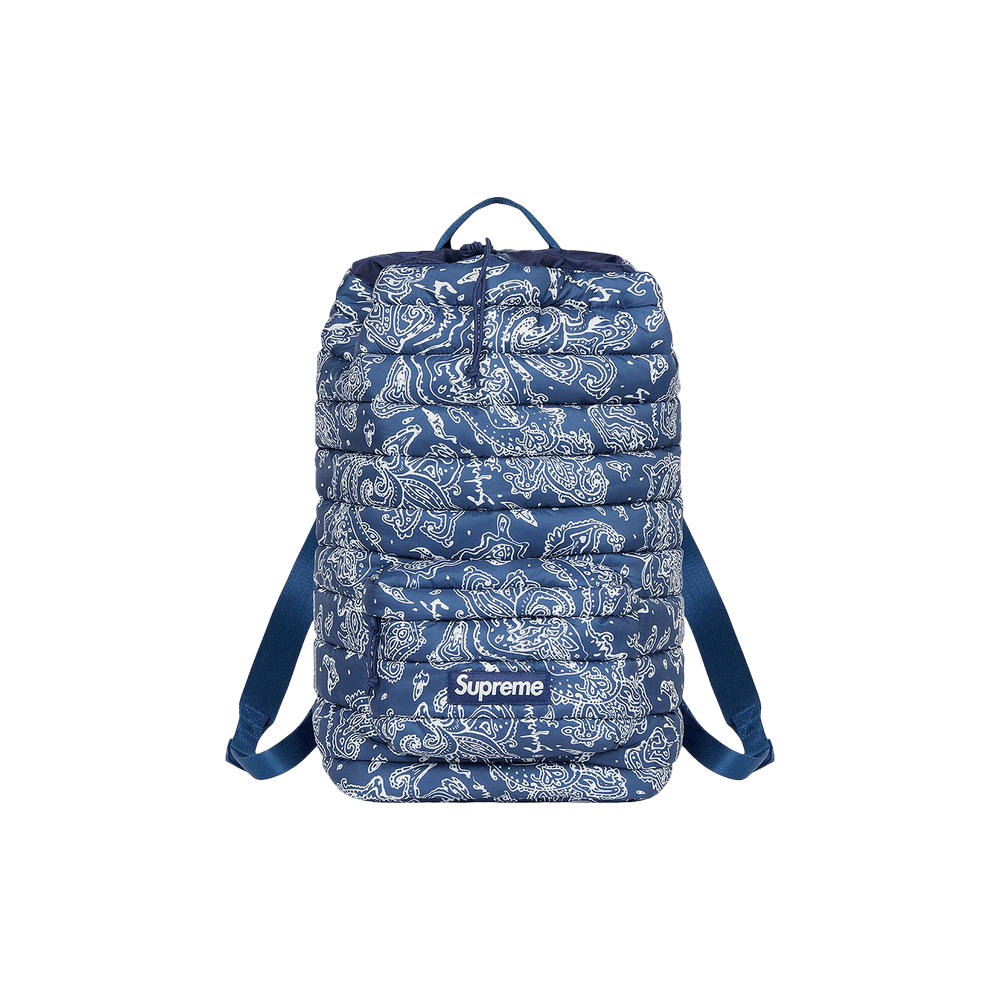 Buy Supreme Puffer Backpack 'Blue Paisley' - FW22B17 BLUE