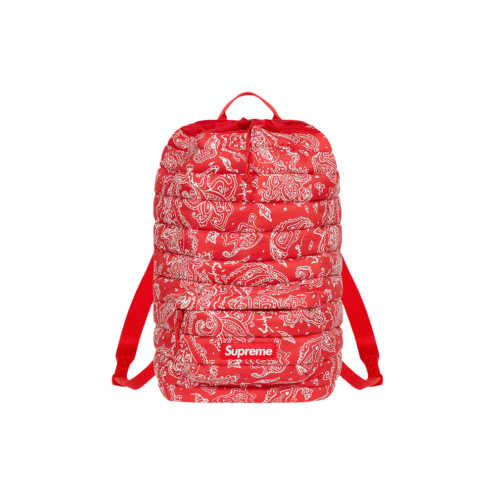 Buy Supreme Puffer Backpack 'Red Paisley' - FW22B17 RED PAISLEY | GOAT
