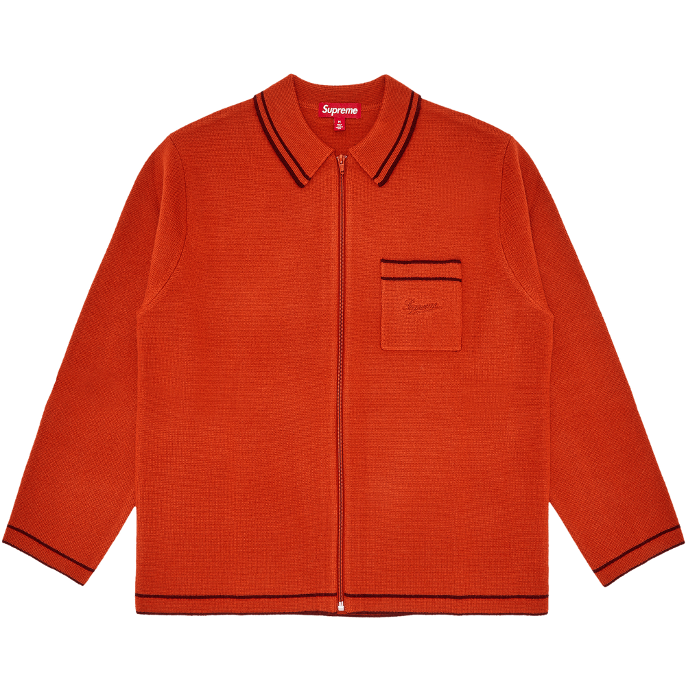 激安大特価！ 'Burnt Sweater Polo Up Zip Supreme Buy Orange' FW24SK48 - トップス