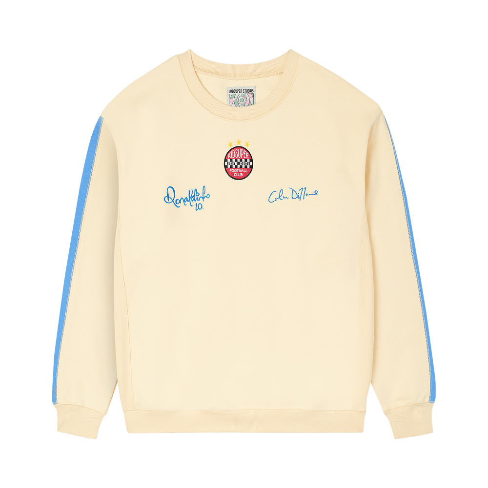 スウェット・トレーナー KidSuper SWEATSHIRTS (AW24FLCTP01 CREAM ) Buy KidSuper x Ronaldinho Crewneck Sweatshirt 'Cream' - AW24