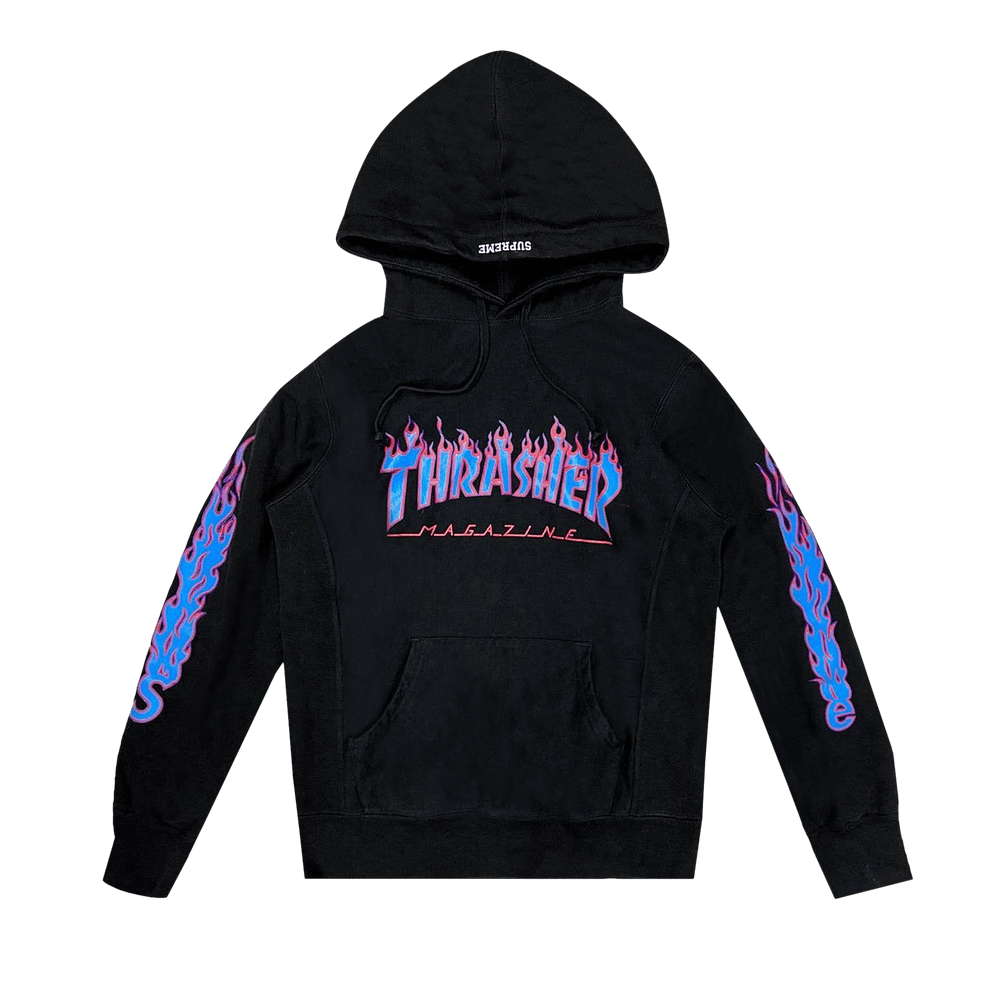 Buy Supreme x Thrasher Flame Hoodie 'Black' - SS15H0106