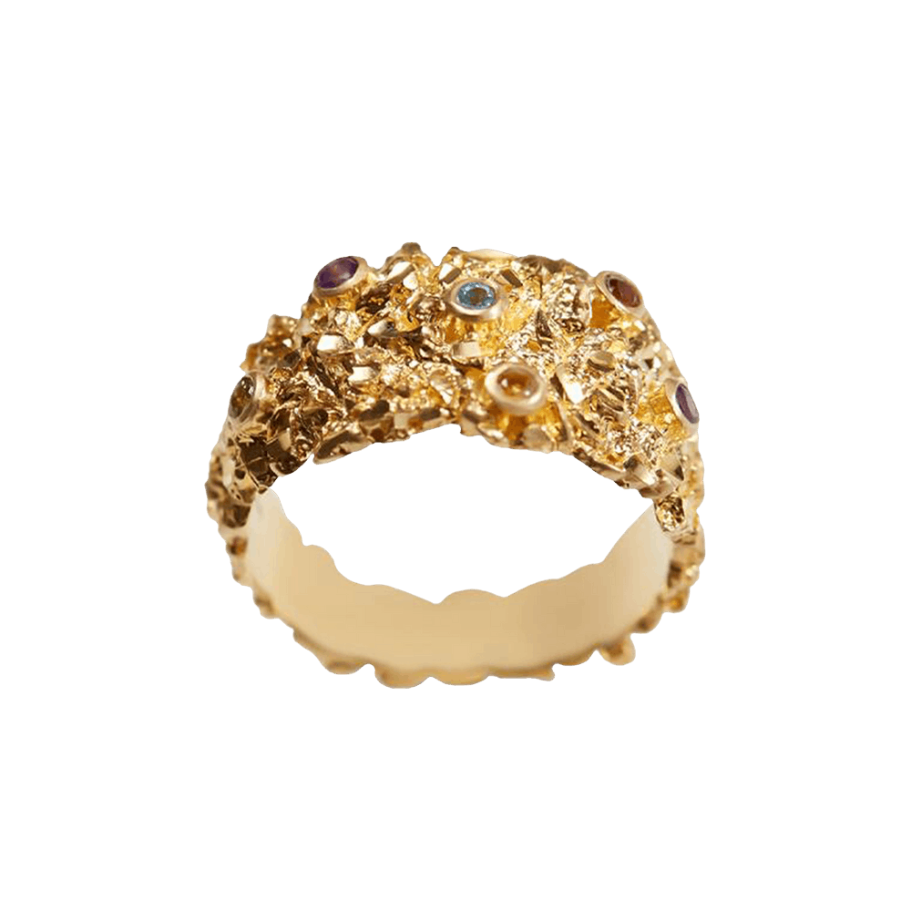 アクセサリー VENEDA CARTER MULTI STONE RING / GOLD Veneda Carter | VC035 Multi Stone Heart Ring