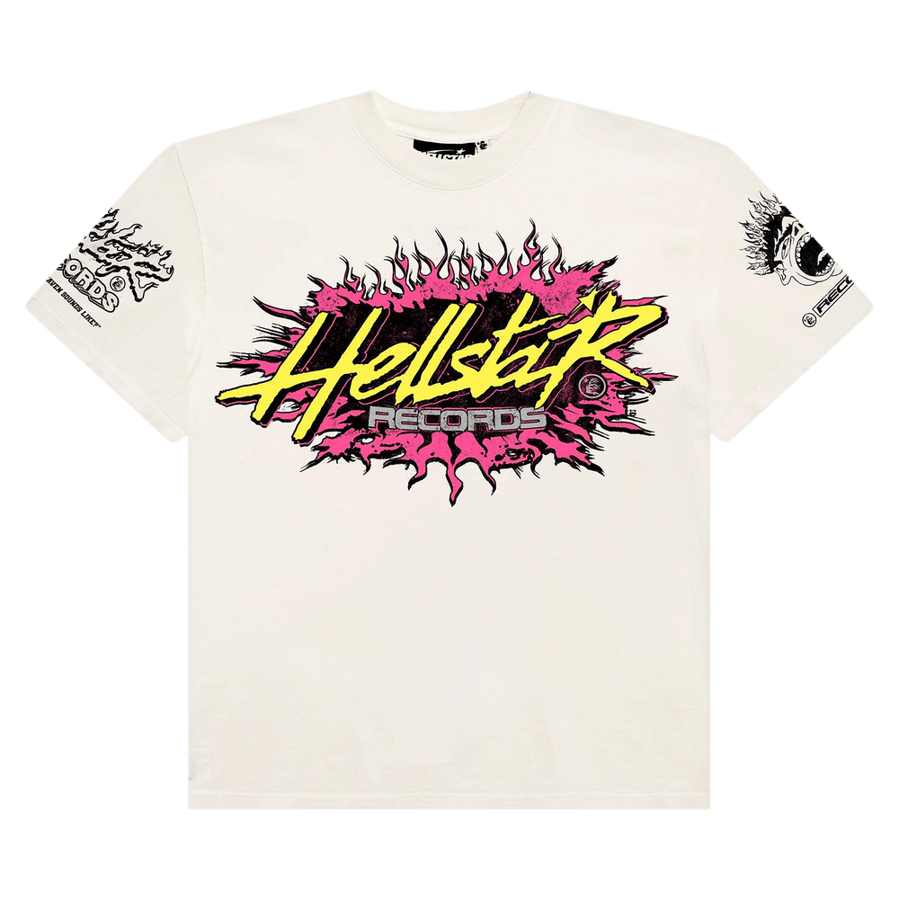 Buy Hellstar Records T-Shirt 'White' - HS03TEE007 WHIT | GOAT