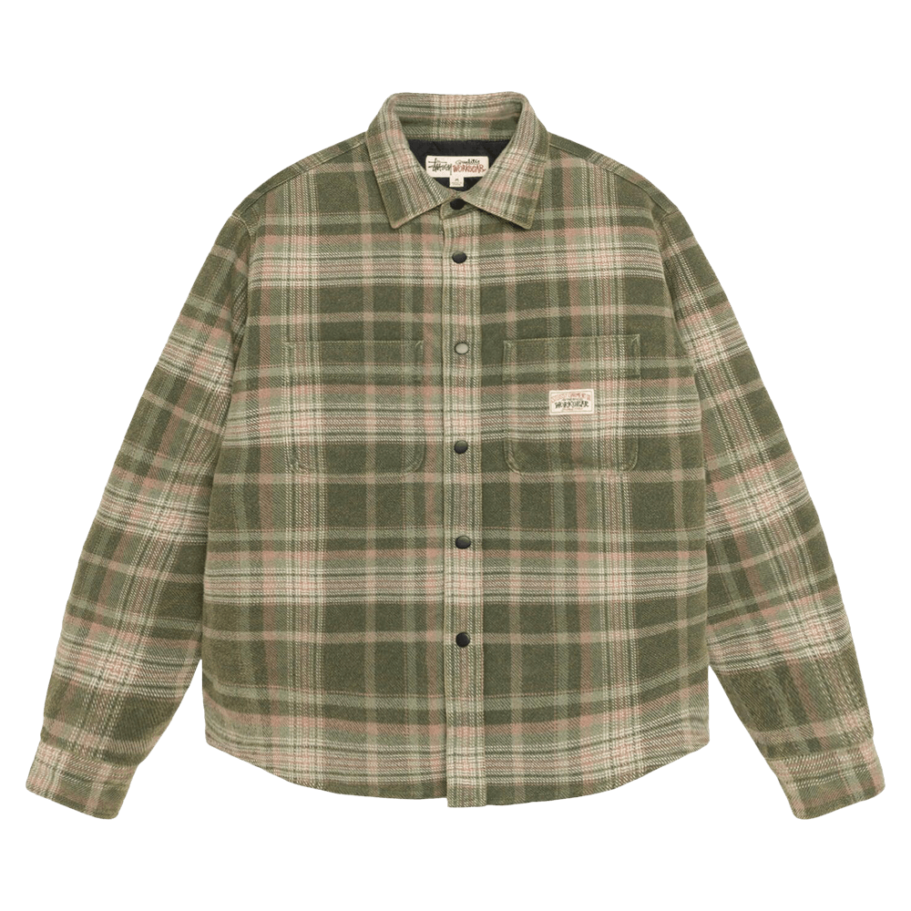 Buy Stussy Heavy Washed Plaid Long-Sleeve Shirt 'Green